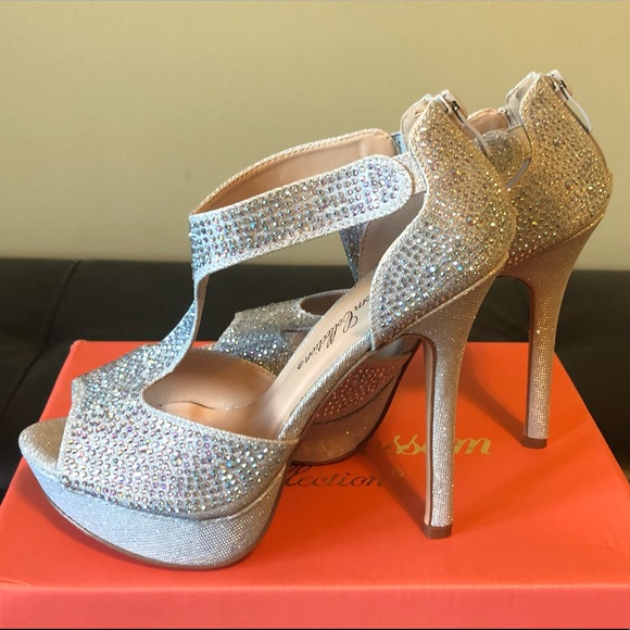 DeBlossom Collection Rhinestone Heels - Picture 4 of 8